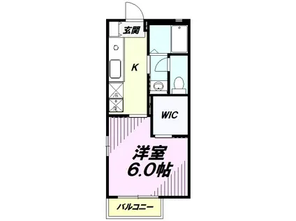 アクシス(1K/2階)の間取り写真