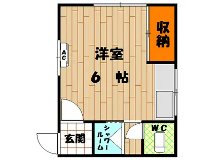 CARA APT(ワンルーム/2階)の間取り写真