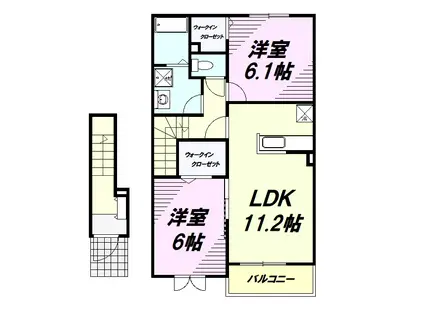 フィオーレTSS(2LDK/2階)の間取り写真