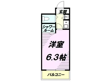 ジョイフル西八王子(1K/2階)の間取り写真