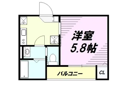 MELDIA八王子(1K/3階)の間取り写真