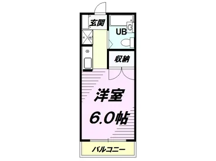瀬川ビル(ワンルーム/1階)の間取り写真