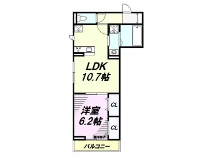 アネモネ元本郷(1LDK/2階)の間取り写真