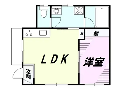 中央本線 高尾駅(東京) 徒歩16分 1階建 築60年(1LDK)の間取り写真