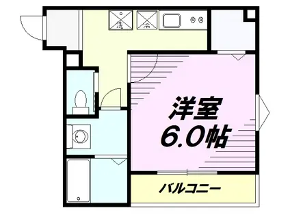 MELDIA青梅(1K/1階)の間取り写真