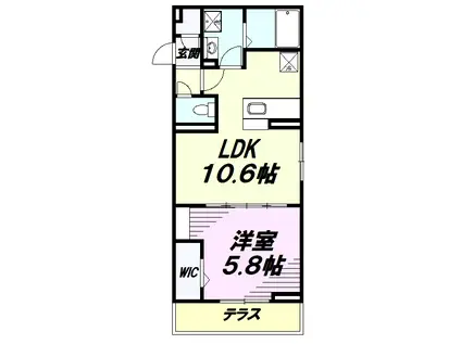 Dスクエア北野町(1LDK/1階)の間取り写真
