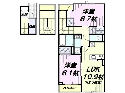 リッツ ハウス(2LDK/3階)の間取り写真