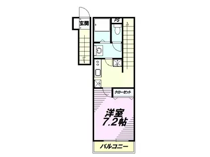 リブリ・ガーデン八王子(1K/2階)の間取り写真