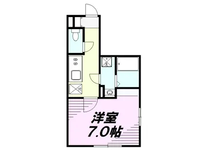 カインドネス八王子南(1K/1階)の間取り写真