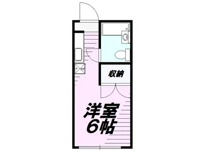 コーポ美多摩D(ワンルーム/2階)の間取り写真