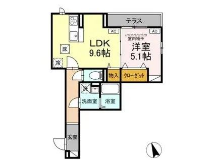 ASSET-COURT堀之内(1LDK/3階)の間取り写真