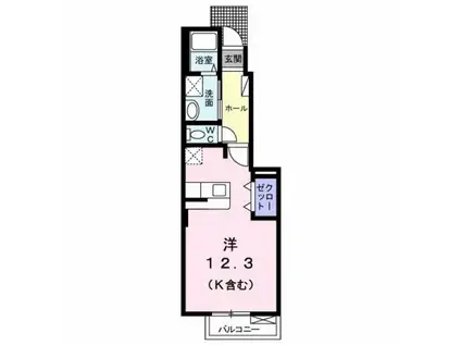 旭が丘レジデンス(ワンルーム/1階)の間取り写真