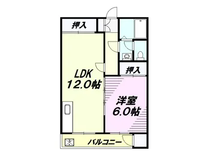 第5クロスビル(1LDK/2階)の間取り写真