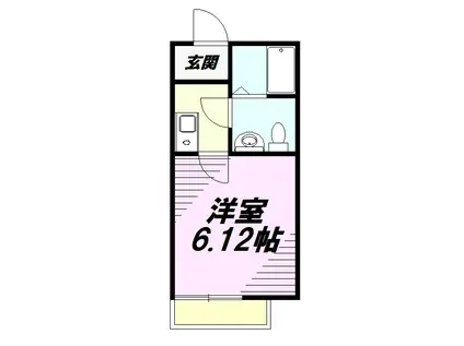 ガーデンプレイスみなみ野(1K/3階)の間取り写真