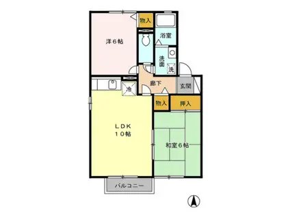 タウンホーム楓(2LDK/2階)の間取り写真