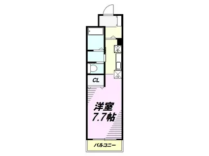 ノースバレー(1K/1階)の間取り写真