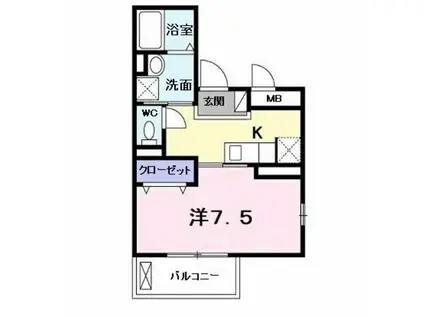 ファミーユ橋本(1K/2階)の間取り写真