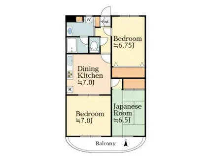 クラウンハウス(3DK/3階)の間取り写真