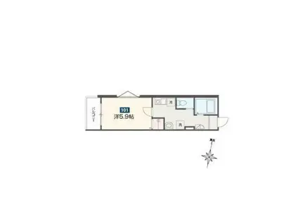 クラブレジデンス東青梅(1K/1階)の間取り写真