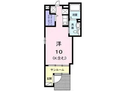 OPERA(ワンルーム/1階)の間取り写真