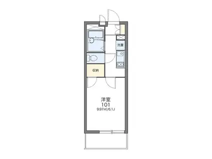 レオパレスグランシャリオ(1K/2階)の間取り写真