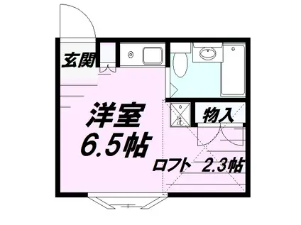 京王電鉄相模原線 南大沢駅 徒歩16分 2階建 築34年(ワンルーム/1階)の間取り写真