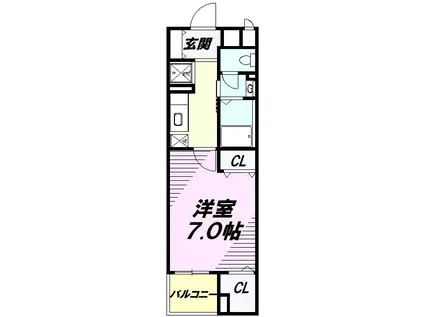 リヴェール(1K/5階)の間取り写真