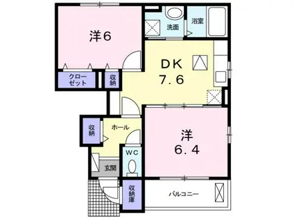 フルト モーアA(2DK/1階)の間取り写真