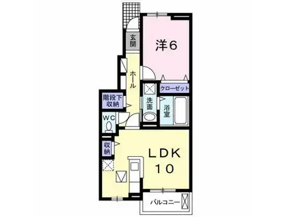 カルムⅠ(1LDK/1階)の間取り写真
