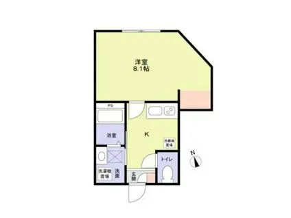 PHOS八王子(1K/2階)の間取り写真