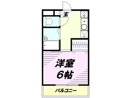 フェイムドゥボウ(1K/2階)の間取り写真