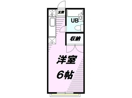 第1小山コーポ(ワンルーム/1階)の間取り写真