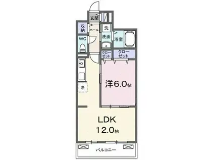 アウラティエ(1LDK/2階)の間取り写真