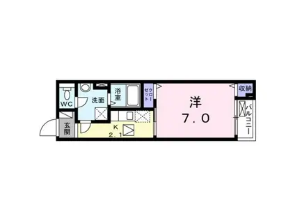 ノーブルコーケ相原(1K/2階)の間取り写真