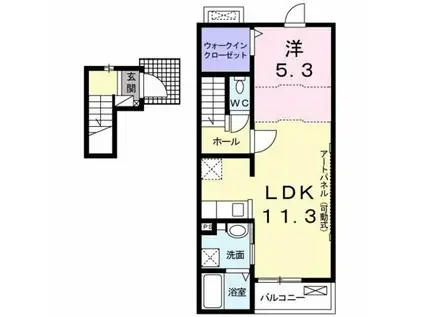 グリーンフィールド(1LDK/2階)の間取り写真