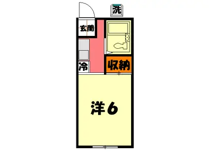 ハイツ森(1K/2階)の間取り写真