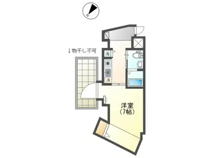 レジデンス明神町(1K/7階)の間取り写真