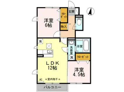 ラヴィタ弐番館(3LDK/1階)の間取り写真