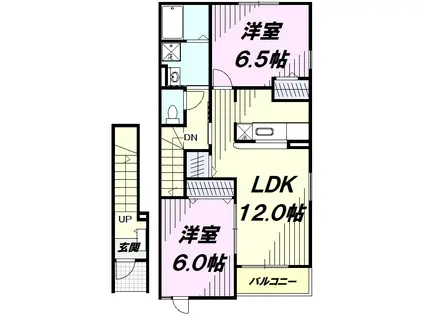 イーストパーク美堀(2LDK/2階)の間取り写真