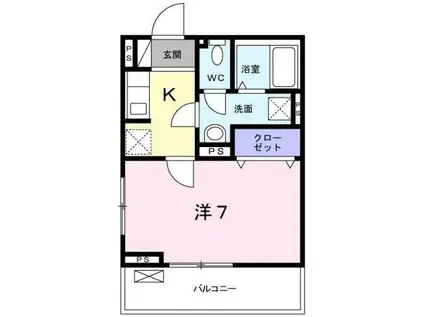 ボヌール(1K/2階)の間取り写真