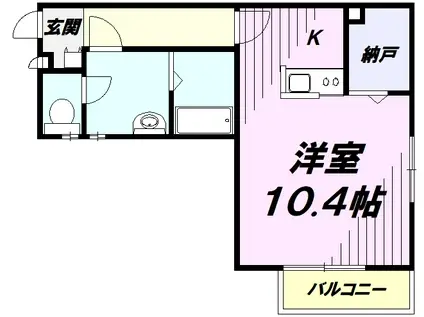フラッツみゆき(1K/2階)の間取り写真