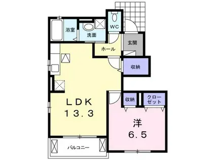 レフィナード ルーチェ(2LDK/1階)の間取り写真