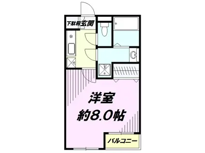 パークウエスト八王子(1K/3階)の間取り写真