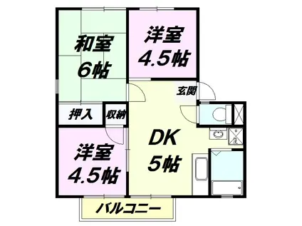 サントピア宇津木台(3DK/2階)の間取り写真