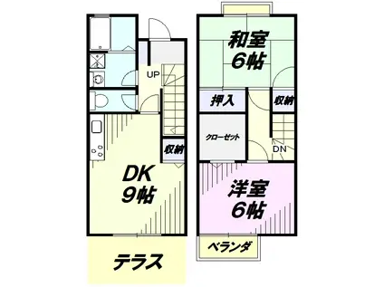 エーデルハイムスズキA(2DK/1階)の間取り写真