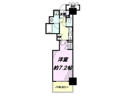 オーチャード(1K/4階)の間取り写真