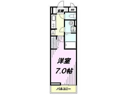 ウィステリア ウエスト(1K/3階)の間取り写真