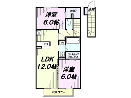 エーデルⅡ(2LDK/2階)の間取り写真