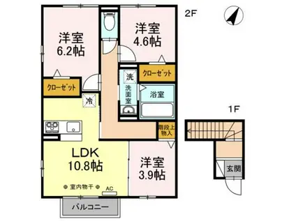 ルミエール エスト(3LDK/2階)の間取り写真