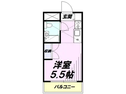 アドバンス ドミトリー(ワンルーム/2階)の間取り写真